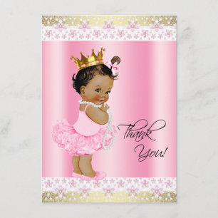 Ethnic Ballerina Tutu Baby Girl Dank u Bedankkaart