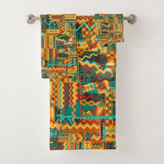 Ethnic Bathroom Towel Set Bad Handdoek (Insitu)