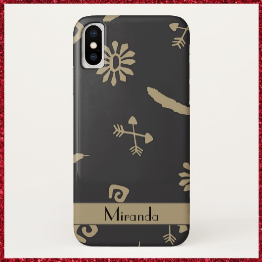 Ethnic Black en Beige Native Print Case-Mate iPhone Case