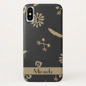 Ethnic Black en Beige Native Print Case-Mate iPhone Case (Achterkant)