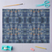 Ethnic Blue Tie Dye Traditionele patroonstijl Tissuepapier (Craft)