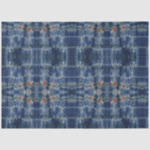 Ethnic Blue Tie Dye Traditionele patroonstijl