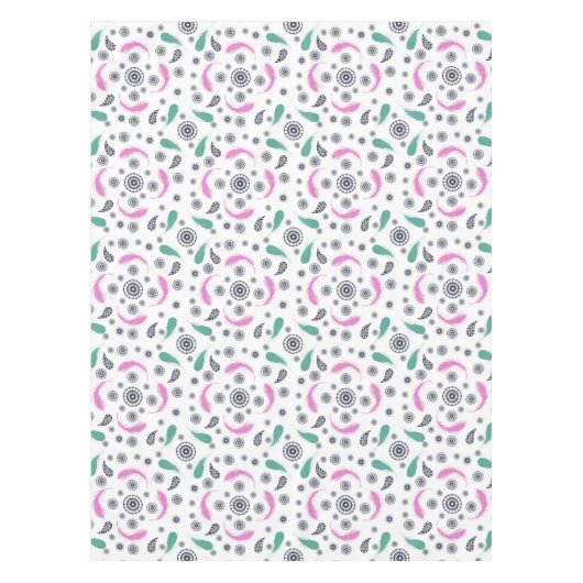 Ethnic Boho Feathers Paisley Tafelkleed (Voorkant)