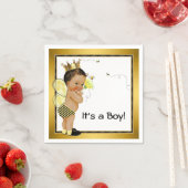 Ethnic Boy Bumble Bee Baby shower Servetten (Insitu)