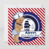 Ethnic Boy Nautisch Baby shower Kaart (Voorkant)