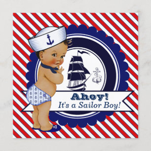 Ethnic Boy Nautisch Baby shower Kaart