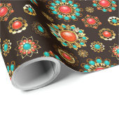 Ethnic Brooches naadloos patroonpatroon Cadeaupapier (Rol Hoek)