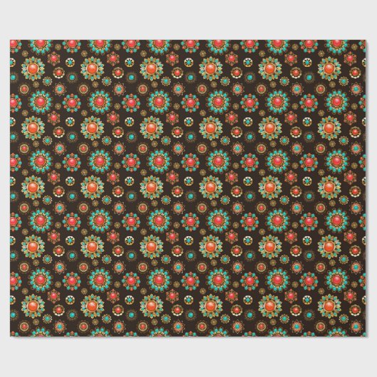 Ethnic Brooches naadloos patroonpatroon Cadeaupapier (Vlak)