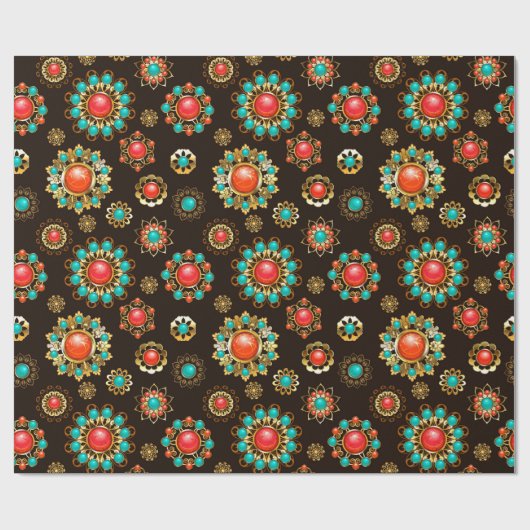 Ethnic Brooches naadloos patroonpatroon Cadeaupapier (Vlak)