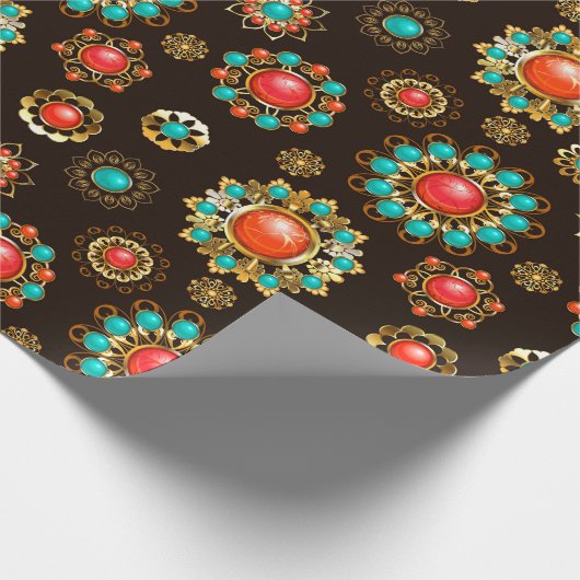 Ethnic Brooches naadloos patroonpatroon Cadeaupapier (Hoek)