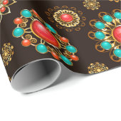 Ethnic Brooches naadloos patroonpatroon Cadeaupapier (Rol Hoek)