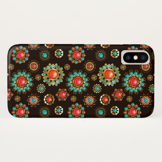 Ethnic Brooches naadloos patroonpatroon Case-Mate iPhone Case (Achterkant (horizontaal))