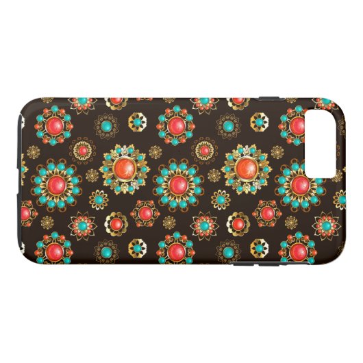 Ethnic Brooches naadloos patroonpatroon Case-Mate iPhone Case (Achterkant (Horizontaal))