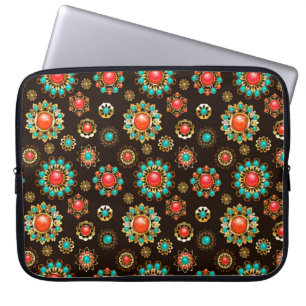 Ethnic Brooches naadloos patroonpatroon Laptop Sleeve