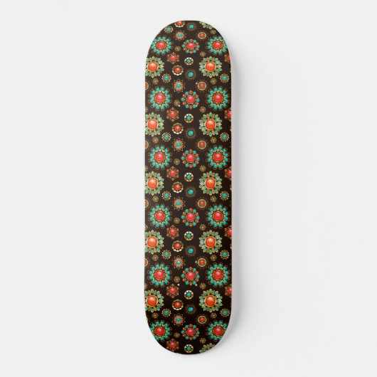 Ethnic Brooches naadloos patroonpatroon Persoonlijk Skateboard (Voorkant)