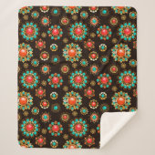 Ethnic Brooches naadloos patroonpatroon Sherpa Deken (Voorkant)