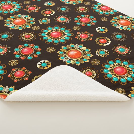 Ethnic Brooches naadloos patroonpatroon Sherpa Deken (3/4)