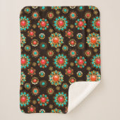 Ethnic Brooches naadloos patroonpatroon Sherpa Deken (Voorkant)