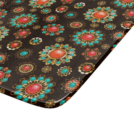 Ethnic Brooches naadloos patroonpatroon Snijplank (Hoek)