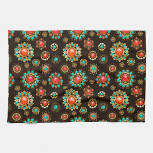 Ethnic Brooches naadloos patroonpatroon Theedoek