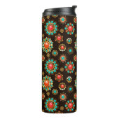 Ethnic Brooches naadloos patroonpatroon Thermosbeker (Gedraaid links)