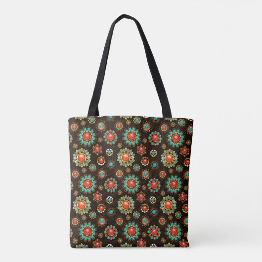 Ethnic Brooches naadloos patroonpatroon Tote Bag (Achterkant)
