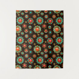 Ethnic Brooches naadloos patroonpatroon Wandkleed