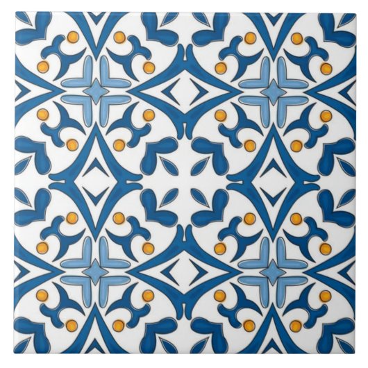 Ethnic ceramic tile in portuguese tegeltje (Voorkant)
