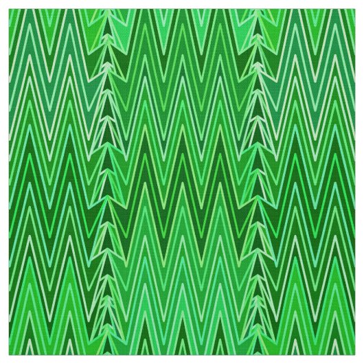 Ethnic Chevron Damask, Emerald en Lime Green Stof (Swatch)