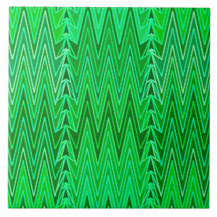 Ethnic Chevron Damask, Emerald en Lime Green Tegeltje