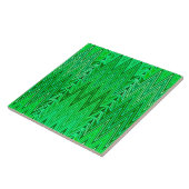 Ethnic Chevron Damask, Emerald en Lime Green Tegeltje (Zijkant)