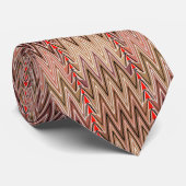 Ethnic Chevron Damask, Taupe Tan en Beige Stropdas (Opgerold)