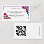 Ethnic Colorful Folk Birds and Flowers Wedding Informatiekaartje (Voorkant / Achterkant)
