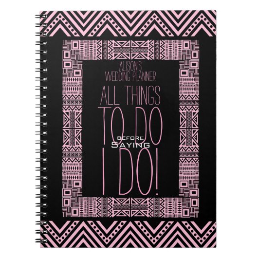 Ethnic Design Personalized Wedding Planner 3 Notitieboek (Voorkant)