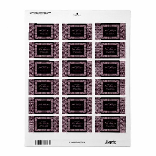 Ethnic Design Return Address Labels #3 (Full Sheet)