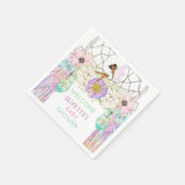 Ethnic Fairy Dream Catcher Feather Lavender Pink Servet (Hoek)