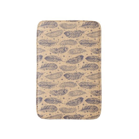 Ethnic Feather Outline Patroon Badmat (Voorkant Verticaal)
