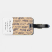 Ethnic Feather Outline Patroon Bagagelabel (Achterkant horizontaal)
