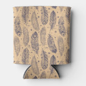 Ethnic Feather Outline Patroon Blikjeskoeler (Voorkant)