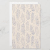 Ethnic Feather Outline Patroon Briefpapier (Voorkant / Achterkant)