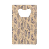 Ethnic Feather Outline Patroon Creditkaart Flessenopener (Achterkant)