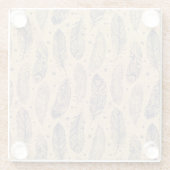 Ethnic Feather Outline Patroon Glazen Onderzetter (Achterkant)