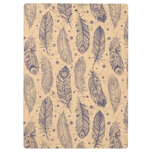 Ethnic Feather Outline Patroon Klembord (Achterkant)