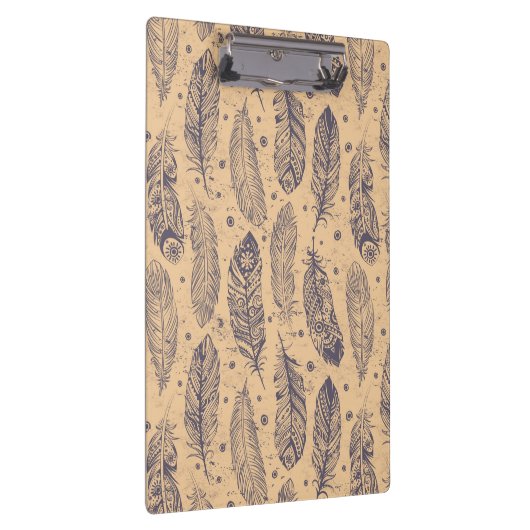 Ethnic Feather Outline Patroon Klembord (Rechts)