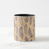 Ethnic Feather Outline Patroon Mok (Midden)