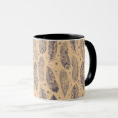 Ethnic Feather Outline Patroon Mok (Voorkant rechts)