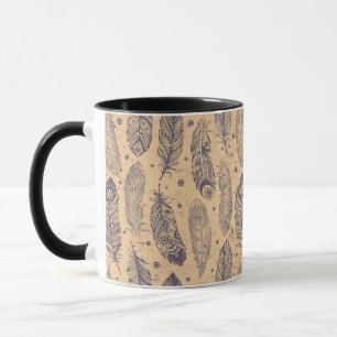 Ethnic Feather Outline Patroon Mok