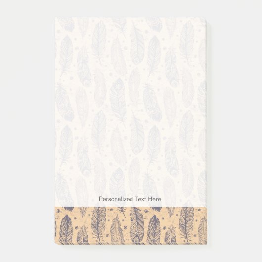 Ethnic Feather Outline Patroon Post-it® Notes (Voorkant)
