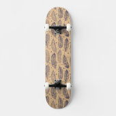 Ethnic Feather Outline Patroon Skateboard (Voorkant)