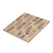 Ethnic Feather Outline Patroon Tegeltje (Zijkant)